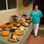 Our hostess Margarita shows off this great spread of goodies.