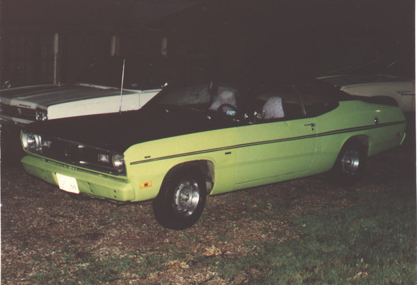 '70 DUSTER Factory 340 4 speed, 3.91 car, sub-lime, with blackout, wing, buckets, ralley instruments and factory tach.