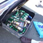 Yes you saw it right, that's a suitcase of beer!!!