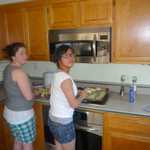 The girls whip up a great breakfest on Sunday morning.