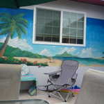 Great looking hand drawn murals adorn the house.
