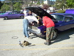 Jim Winter give a hand helping fix Alexis's bad pump. Power steering pump that is.