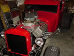 Another of Jim's cars. A 1927 Ford all steel T with a nice little 528 Hemi sitting between the rails. No heat, No AC, No power brakes. Just good seat belts and lots of HP, 636 at the crank. on pump gas :)