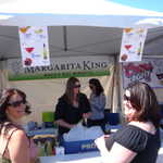 The girls find the Margarita booth right off.