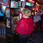 Toni is on a roll with the slot machine.