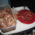 Hunks of meat grace our table tonight.