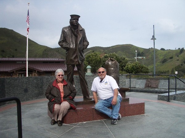 Rich and Joyce pose next to the old man of the sea i guess?
