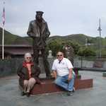 Rich and Joyce pose next to the old man of the sea i guess?