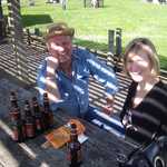 Now here's some happy faces after some empty Bud bottles.