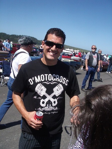 Sally's cousin Damon stops by to say hello.