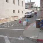 Not much to do in little towns so pushing the cooler down a hill is all the rage now.