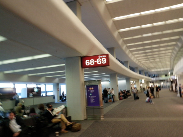 Taking off at gate 69 is a good way to start the trip.