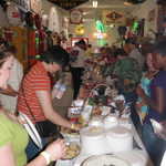 The overflowing buffet table!
