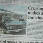 Hey finally made the local paper for setting up the 1st cruise night since the 90's.