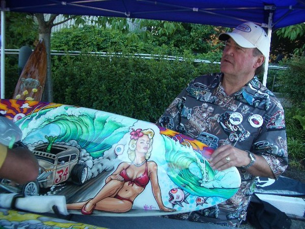 Amazing art work on this cool surf board.