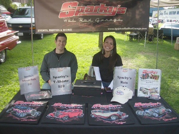 Tony and Nancy Bullock ran the Sparky's Hot Rod shop booth.