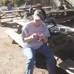 Nancy knitts up a wool thong for Dave.