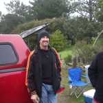 Dave's the only guy at the 49er football game wearing a Giants jacket. Oh well at least it's a San Francisco team!