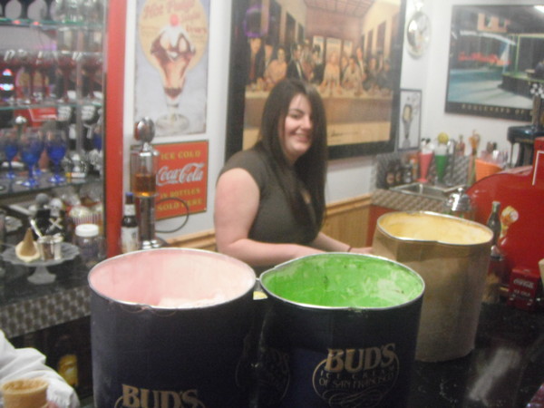 Deanna dishes out the ice cream!