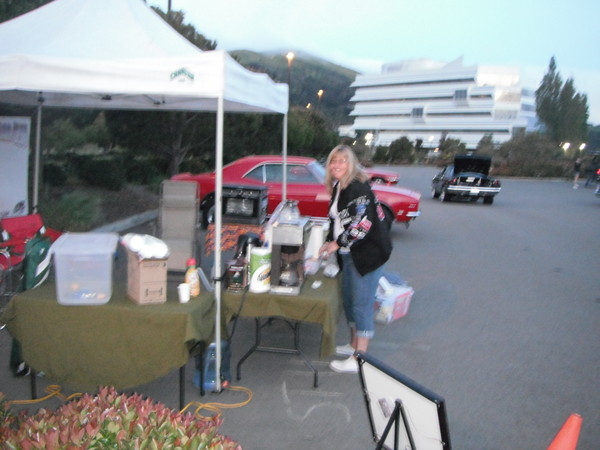 Oour favorite coffee girl Kim gets the hot stuff ready.