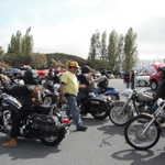 Ron gets the bikes all parked with no trouble.