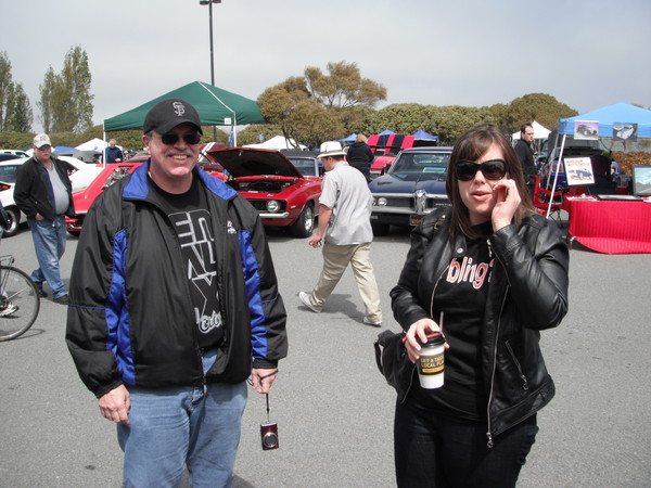 Dan aka Big D on Moparts and his daughter come by to visit the MPM tent.