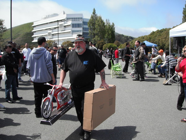Rick wins the auction on this cool Harley / Budwieser thing.