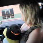Back on the road and the Moparts penguin seems happy enough to share his seat.