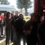 The line is out the door for hotdogs and fries!