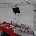 The MPM car club tent is all set up and ready to watch the 49er game too!