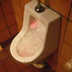 The fridge broke so they use the urinals to hold the ice. Yes i drank my beer warm.