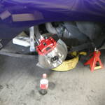 Highlight for Album: The road runner gets new rear disc brakes installed.