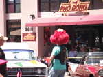 That's a real motorcycle helmet on his head.