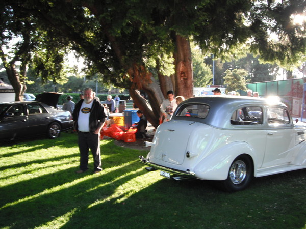 Rick is the owner of Hillsdale transmisson next to his cool ride!