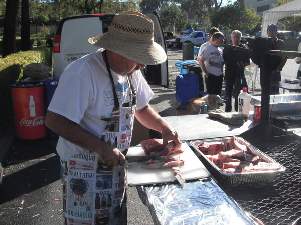 Gino knows how to handle a big piece of meat!