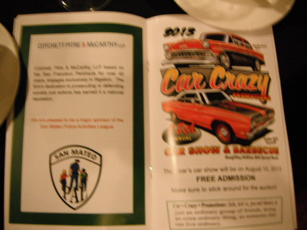 2013 PAL Dinner, thank you Car Crazy Promotions