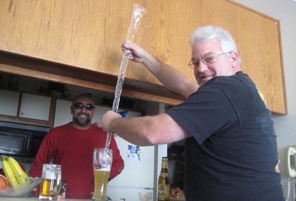 Nothing like a grabbing a big O icicle to stir my beer.