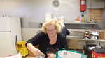 Toni doing her best to get the food all prepared!