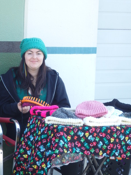 Who wants to buy a homemade hat?