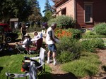 Our fearless leader Carl, makes sure even the plants are well taken care of.