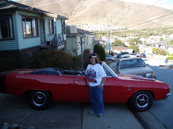 Joann Kay and her 1968 Dart GTS stop by for a visit.
