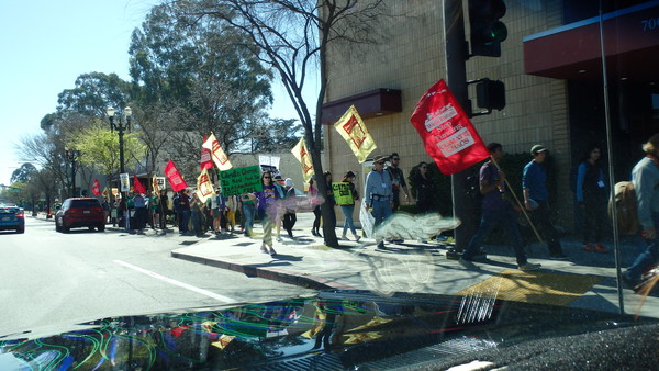 Drove a group of "Global Warming" protesters. The irony of the leader of the  group giving me a thumbs up was not lost here.