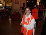 Deanna volunters at a Holloween party