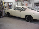 Barracuda Left side in body shop. January 2004.