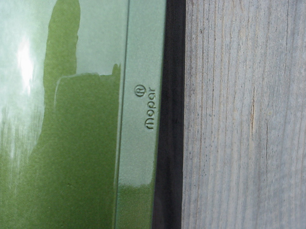 Color test panel in sun on front porch. Mopar!
January 21st, 2004.