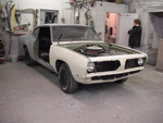 Barracuda Right Front, no hood & doors.
Turned to work on the front of car, now.
Saturday, 24th of January, 2004.