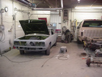Rebirth Front longshot. 25 Feb 2004.
Hood, Trunk, Doors are hung.
Paint is cut in.