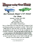 The flyer for our first MPM car show in 2002