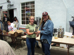 Bob Brown and his daughter both accept the first place award for his cool 4x4 Willys.